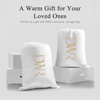 DWR Superior Feather Down Comforter Oversized King Size, Ultra-Soft Rose-Silk Cotton-Blend Fabric, All Season Medium Warmth Bed Duvet Insert(120"x98", White) - Image 7