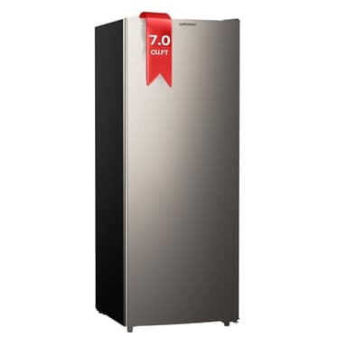 Upstreman 7.0 Cu.Ft Upright Freezer, Large Capacity Garage Ready Deep Freezers with 5 Adjustable Shelves, Convertible Refrigerator/Freezer, Reversible Door for Home, Basement, Apartment (Stainless) - Image 2