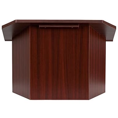 Flash Furniture Mysta Portable Tabletop Lectern with Hinged Foldable Base and Slanted Tabletop in Mahogany - Image 1