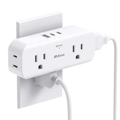 Outlet Extender, 4 Outlet Extension with 1 USB-A 2 USB-C Wall Charger, Multi Plug Outlet Splitter, Electric Wall Outet Expander for Travel, Home, Office, Dorm, Cruise Ship Essentials - Image 1