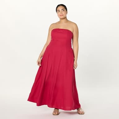 The Drop Women’s Carlota Strapless Linen Maxi Dress, Crimson, M - Image 7