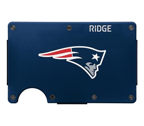 The Ridge NFL Wallet - New England Patriots - Slim Wallet, Card Holder, Carry up to 12 Cards RFID Safe, Blocks Chip Readers, Minimalist Wallet With Cash Strap & Extra Money Clip - Image 1