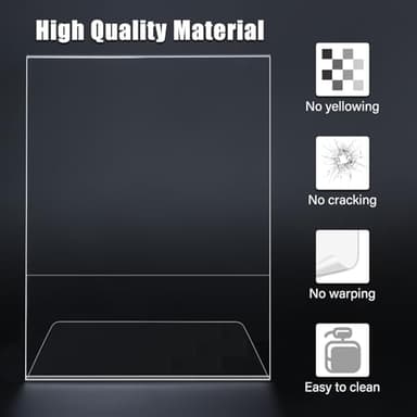 xydstay 12pack 8.5x11 Acrylic, L Shape Clear Plastic, Menu Holder, Unbreakable Table Sign Holder for Restaurant, Office, School, Store and Home Use - Image 3