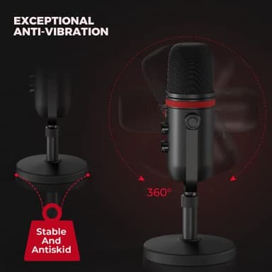 AUDIOPRO USB Microphone, Computer Condenser Gaming Mic for PC/Laptop/PS4/5, Headphone Output, Volume Control, USB Type C Plug and Play, LED Mute Button, for Streaming, Podcast, Studio Recording - Image 6
