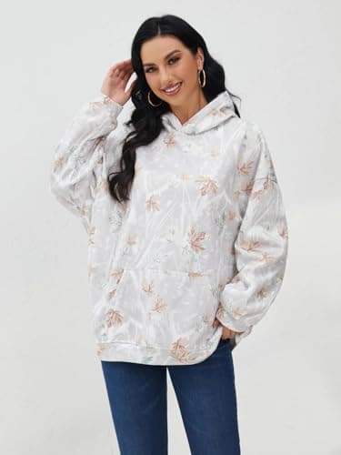 Dsewpaur Camo Fleece Hoodie For Men Women Long Sleeve Drop Shoulder Oversized Hooded Sweatshirt Pullover With Pocket - Image 3