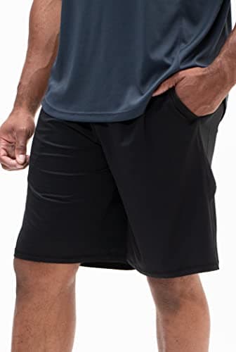 DEVOPS Men's 2-Pack Loose-Fit 10" Workout Gym Shorts with Pockets (X-Large, Black/Navy) - Image 2