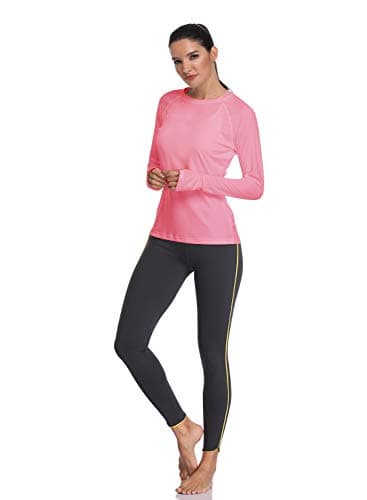 HISKYWIN Women's UPF 50+ Sun Protection Long Sleeve Shirts Outdoor Hiking Fishing Tops HF103- Pink-XL - Image 5