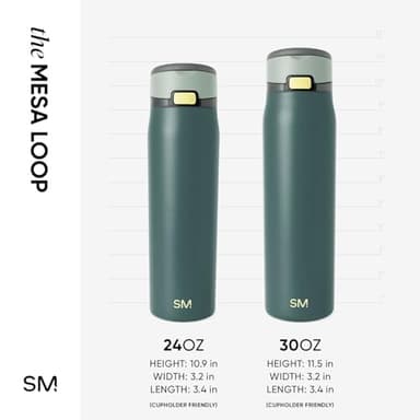 Simple Modern Mesa Loop Water Bottle with Straw | 30oz Cup Holder Friendly Insulated Stainless Steel Bottles for Travel, Sports and School | Steel Harbor - Image 6