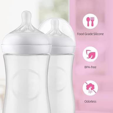 CERCGVEL 4 Packs Silicone Bottle Nipples Compatible with Philips Avent Natural Bottle, Replacement Bottle Nipple BPA-Free, No Spill, Anti-Colic, 3+ Month (Flow 4) - Image 6