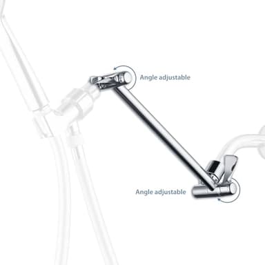 INAVAMZ Shower Head Extension Arm: 10" Universal Shower Arm Extension for Rainfall & Handheld Shower Head, Height & Angle Adjustable, Chrome - Image 7