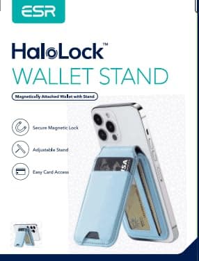 ESR Magnetic Wallet, Compatible with MagSafe Wallet with Adjustable Stand, for iPhone 17/16/15/14/13/12 Series, Not for iPhone 13/12 mini, 3 Card Holder, Vegan Leather, Blue - Image 9