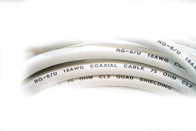 Monoprice 100ft RG6 (18AWG) 75Ohm, Quad Shield, CL2 Coaxial Cable with F Type Connector - White - Image 3