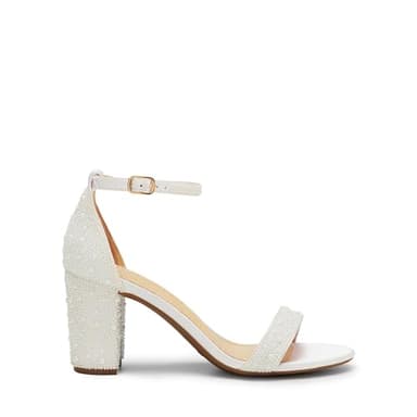 DREAM PAIRS Women's Chunk Low Heel Pump Sandals,Size 10,White-Pearl,CHUNK - Image 2