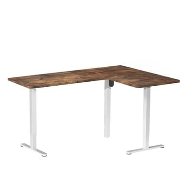 VIVO Electric Corner 63 x 55 inch L-Shaped Standing Desk, Memory Height Adjustment, Rustic Vintage Brown Top White Frame, DESK-E3CTWN - Image 9