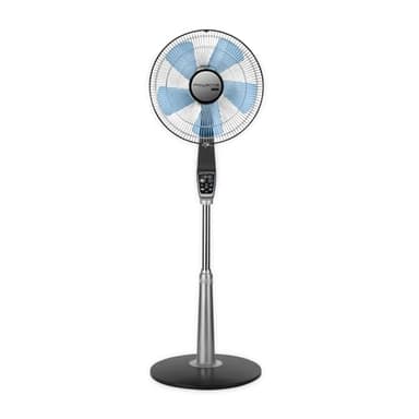 Rowenta Pedestal Fan, 53 Inches, Ultra Quiet Oscillating Fan for Bedroom, Portable, 5 Speeds, Refresh Up to 23-Feet, Silver, Indoor, VU5670 - Image 1