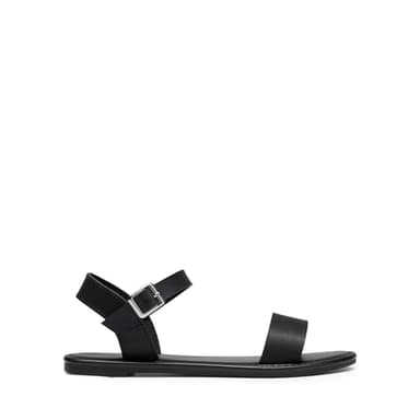 DREAM PAIRS Women's Ankle Strap Flat Sandals Open Toes One Band Buckle Summer Dressy Sandals,Size 6.5,All/Black,HOBOO - Image 2