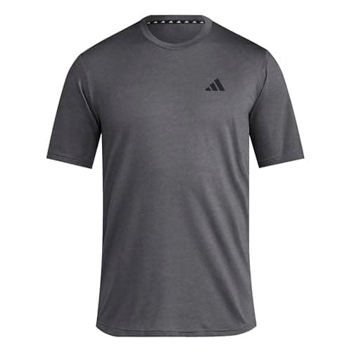 adidas Men's Essentials Feel Ready Training T-Shirt, Dark Grey Heather/White/Black, X-Large - Image 1