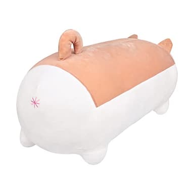 Auspicious beginning 27.6'' Shiba Inu Plush Toy Anime Smiling Corgi Kawaii Long Plush Dog Soft Hugging Body Pillow, Big Stuffed Animal Plush Doll Gifts - Image 3