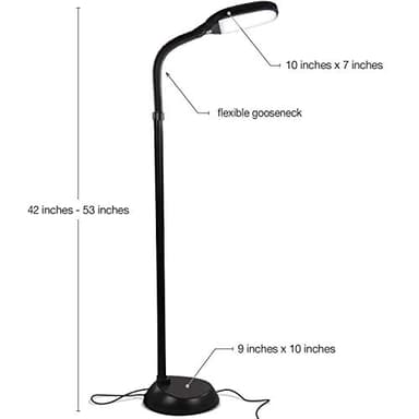 Brightech Litespan - Bright LED Floor Reading Lamp for Over Chair Crafts and Reading, Estheticians' Light for Lash Extensions, Adjustable Standing Lamp for Living Room, Bedroom, Office - Jet Black - Image 9