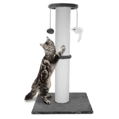 Ahomdoo Cat Scratching Post 34 Inches Heavy Duty and Thicker Cat Scratching Post Sisal Rope with Hanging Ball and Mice Scratching Post for Indoor Cats and Adult(Grey) - Image 1