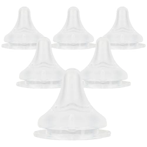 Silicone Nipples for Lansinoh Baby Bottle, Size S,Replacement Bottle Nipple,1m+,Slow Flow, 6 Count - Image 1
