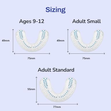 autobrush U Shaped Electric Toothbrush, ADA Accepted, Sonic Pro with Unique 360° Nylon Bristles, 3 Cleaning Modes, Ultrasonic, LED Lights, Rechargeable, Waterproof (Women's Small, White) - Image 7