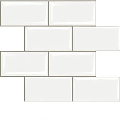 STICKGOO 10-Sheet Peel and Stick Subway Tile, Stick on Tiles Backsplash for Kitchen & Bathroom in White (Thicker Design) - Image 1