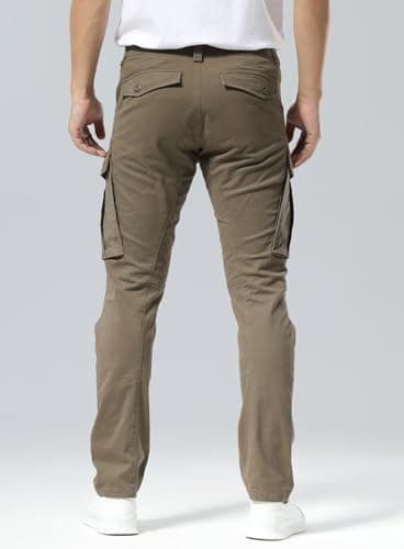 Plaid&Plain Men's and Women's Pacific Blue Cargo Pants - Slim Fit, 3D Shape, Articulated Knees, Stretchy Fabric C804 A-Grey 33WX34L - Image 5