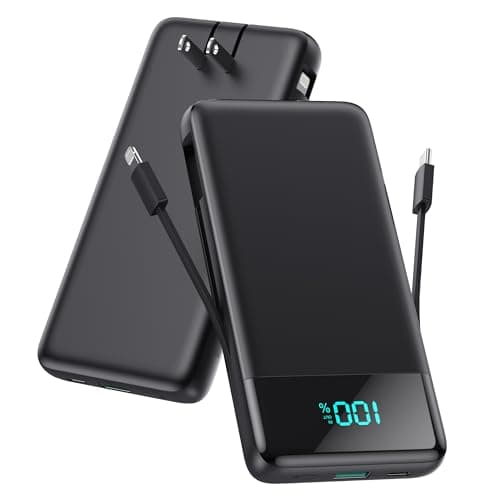 Portable Charger for iPhone with Built in Cables and Wall Plug,Upgraded 13800mAh Fast Charging USB C Power Bank,4 Outputs Travel Essential Battery Pack Compatible with iPhone 16/15/14,Samsung,Android - Image 1