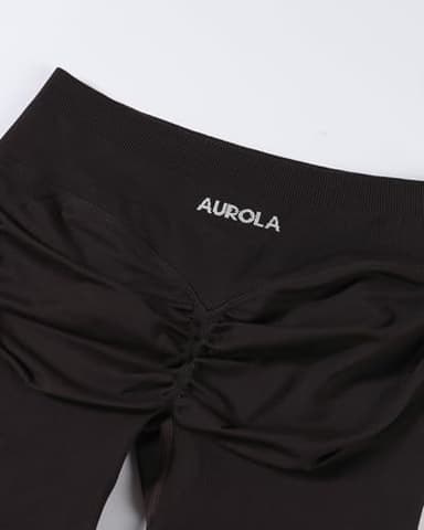 AUROLA Influence Collection Workout Shorts for Women,No Roll Up New Scrunch SeamlessGym Short-3.5" Inseam, Coffee, XL - Image 2