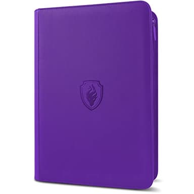 Premium Zip Card Binder, Fabmaker 9 Pocket Trading Card Binder, PU Cover Zipper Card Collection Album, Sturdy 360 Side-Loading Card Folder Holder for MTG, TCG, Game Cards, Sports Cards, Purple - Image 1