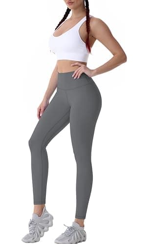 Sunzel Workout Leggings for Women, Squat Proof High Waisted Yoga Pants 4 Way Stretch, Buttery Soft Sunzfly 28", Dark Grey, Large - Image 4