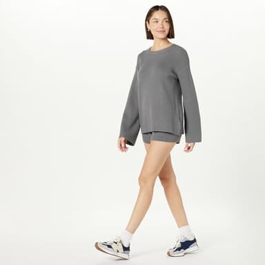 The Drop Women's Faith Pull-on Ribbed Sweater Short, Charcoal, L - Image 4
