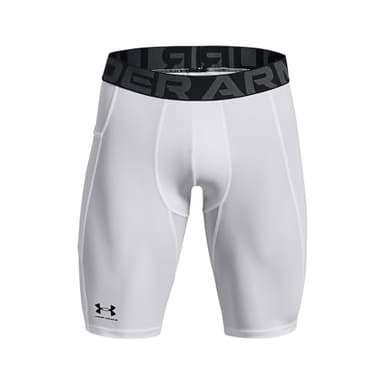 Under Armour Men's HeatGear Pocket Long Shorts , White (100)/Black, 3X-Large - Image 4
