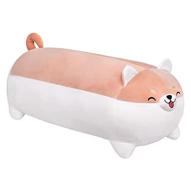 Auspicious beginning 27.6'' Shiba Inu Plush Toy Anime Smiling Corgi Kawaii Long Plush Dog Soft Hugging Body Pillow, Big Stuffed Animal Plush Doll Gifts - Image 1