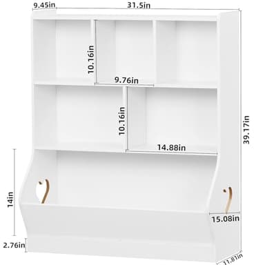 Lerliuo Kids Toy Storage Organizer, 3 Tier Children Small Bookcase and Bookshelf, Toddler 7 Cubby Toy Storage Cabinet, Toy Shelf for Playroom, Bedroom, Living Room, Nursery, School 29.53'' H (White) - Image 3