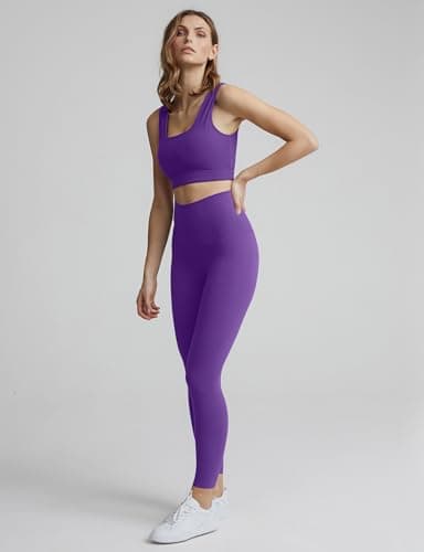 YUDSUD High Waisted Leggings for Women - Tummy Control Yoga Pants for Workout Running Athletic Women's Leggings Plus Size Dark Purple - Image 4