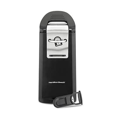 Hamilton Beach Smooth Touch Electric Automatic Can Opener Easy Push Down Lever, For All Standard-Size and Pop-Top, Extra Tall, With Bottle Opening Accessory and Built-In Knife Sharpener, Black - Image 1