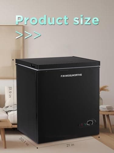 F.W.WOOLWORTHS 7.0 Cu.Ft Chest Freezer 7 Gears Temperature Control, Deep Freezer with Removable Basket, Compact Freezer for Kitchen, Home, Office, Garage, Basement-Black - Image 2