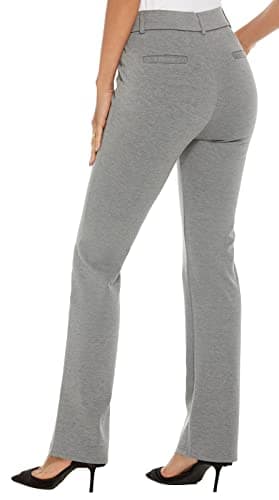 iChosy Women's Ease into Comfort Barely Bootcut Stretch Dress Pants Grey 6 Short - Image 2