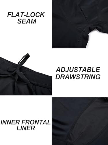 DEVOROPA 2 Pack Boys' Swim Jammers Youth Competitive Swim Team Suit Quick Dry Athletic Swimming Shorts UPF 50+ Black/Black-Blue XS - Image 5