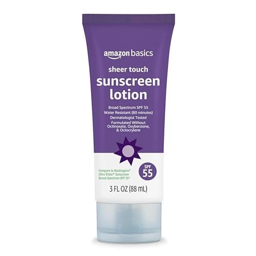 Amazon Basics Sheer Facial Sunscreen SPF 55, UVA/UVB Protection, Water Resistant (80min), Formulated without Octinoxate & Oxybenzone, 3 fl oz (Pack of 1) (Previously Solimo) - Image 1