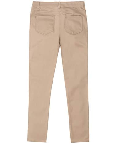 Nautica Girls School Uniform Skinny Leg Pants, Elasticized Waistband with Button Closure, Functional Pockets, Stretch Twill Material, Khaki, 16 US - Image 2