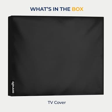 SereneLife Waterproof Outdoor TV Cover for 50-65 inch TV – Indoor/Outdoor Weatherproof Television with Bottom Cover, Thick Fabric, Dustproof and Weatherproof TV Cover with Remote Control Pocket, Black - Image 7