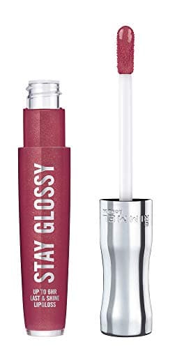 Rimmel Stay Glossy Lip Gloss - Non-Sticky and Lightweight Formula for Lip Color and Shine - 340 Captivate Me!, .18oz - Image 1