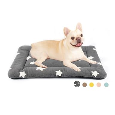 Mora Pets Dog Crate Pad Kennel Dog Bed Mat for Medium Dogs Washable Cute Star Pet Bed for Cage Ultra Soft Flat Puppy Cat Kitten Cushion for Sleeping Anti-Slip Grey 30 x 19 - Image 1