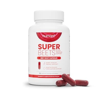 HumanN SuperBeets Beet Root Capsules Quick Release 1000mg, Helps Support Nitric Oxide Production, Blood Pressure, Heart Health, Contains Non-GMO Beetroot Powder, Studied Antioxidants 90 Count - Image 1