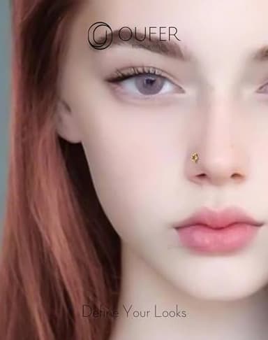 OUFER 925 Sterling Silver Gold Nose Rings, Heart Nose Studs For Women, Cute Nose Nostril Piercing Jewelry, L-Shaped 20G Nose Rings Studs-Gold Heart - Image 7