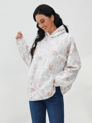 Dsewpaur Camo Fleece Hoodie For Men Women Long Sleeve Drop Shoulder Oversized Hooded Sweatshirt Pullover With Pocket - Image 4