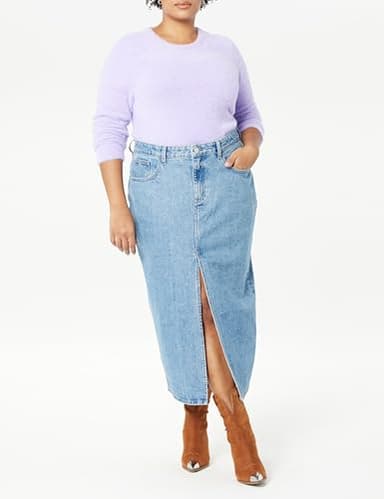 The Drop Women's Dixon Denim Column Skirt, Medium Indigo, M - Image 7